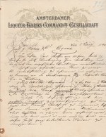 Autriche Facture Lettre Illustrée 8/3/1890  Amsterdamer Liqueur Fabriks Commandit Gesellschaft  WIEN - Österreich