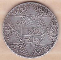 Maroc. 5 Dirhams (1/2 Rial) AH 1322 Paris. Abdul Aziz I. ARGENT - Marruecos