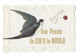 CIRY LE NOBLE (71) Carte Fantaisie Chromo Ajoutis Pensée De - Andere & Zonder Classificatie