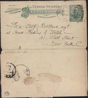 Entier United States Letter Sheet Envelope 2 Cents 6 General U Grant CAD Boston Mass Sep 26 4PM 92 Texte Maritime - ...-1900