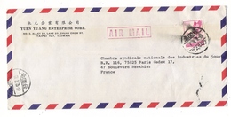 CHINE  /  TIMBRE  SUR  LETTRE  De  1975  /  YUEN  YUANG  ENTERPRISE  CORP. , TAIPE 107 , TAIWAN - Covers & Documents