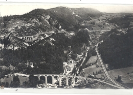 Delcampe - Cpsm Format Cpa .3004. MOREZ . LES QUATRE VIADUCS . AFFR AU VERSO LE 26-7-1961  "  CHAUX-DU-DOMBIEF  "  2 SCANES - Morez