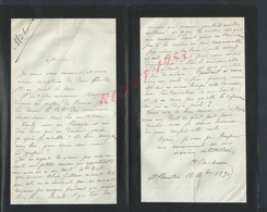 LETTRE DE 1891 ECRITE DE SAINT FLORENTIN FAMILLE MICHAUD : - Manuscripts