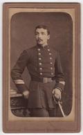 CDV Photo Originale XIXème Militaria Officier Dédicace Fraticelli Par Macagno Soissons Cdv 2648 - Anciennes (Av. 1900)