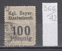 42K366 / Kgl. Bayer Staatseisenb 100 Pfennig , RAILWAY SYMBOL , Revenue Fiscaux Steuermarken , Germany Allemagne - Other & Unclassified