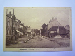 LES LAUMES  (Côte D'Or)  :  Grande Rue Et Monument Aux Morts   1935   XXX - Otros & Sin Clasificación