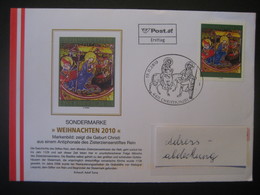 Österreich Christkindl 19.11.2010 Beleg FDC Auf Schmuckkuvert, Echt Gelaufen - Cartas & Documentos