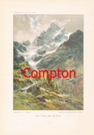 D101 139 E.T.Compton Pizzo Tresero Farbiges Ortler Kunstblatt Druck 1898 !! - Andere & Zonder Classificatie
