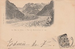 CHAMONIX   74  HAUTE SAVOIE    -   CPA   LA MER DE GLACE VUE DE MONTAUVERT N°191 - Chamonix-Mont-Blanc