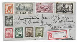 SAAR / SARRE - 1953 - ENVELOPPE RECOMMANDEE De SAARBRÜCKEN => BRUXELLES (BELGIQUE) - Cartas & Documentos