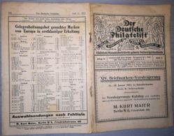 THE GERMAN PHILATELIST- DER DEUTSCHE PHILATELIST MAGAZINE, BERLIN, NR 11, JANUARY 1922, GERMANY - Tedesche (prima Del 1940)