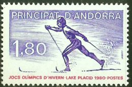 Andorra French Post 1980 Langlauf Ski Lake Placid Olympics 1980 1 Value MNH Winter Games, Cross Country Skiing - Invierno 2002: Salt Lake City