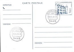 2016 Carte Postale Avec Cachet Schengen 2.5. 2016, Luxembourg L50g - Stamped Stationery