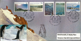 Paysages & Faune Du Territoire Antarctique Australien. FDC Oblitération Pingouins, Série AAT Nr 68/72, Année 1985 - Eventi E Commemorazioni