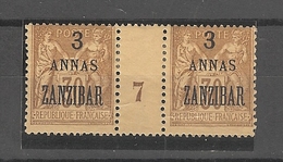 Zanzibar - Millésimes  Surchargé 3 Annas - 1897 N°42 - Nuevos