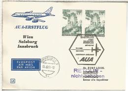 AUSTRIA 1966 CC PRIMER VUELO AUSTRIAN AIRLINES WIEN SALZBURG INNSBRUCK - Primeros Vuelos