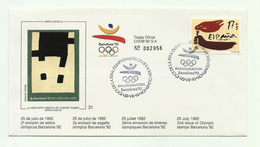 Carta Barcelona 92 - J.Olímpicos - Tirada Oficial - Barcelone