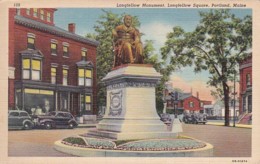 Maine Portland Longfellow Square Longfellow Monument Curteich - Portland