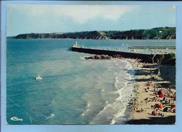 Delcampe - Binic-Etables-sur-Mer (22) Binic La Plage 2 Scans Carte Animée Phare - Binic