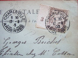 Delcampe - 08 - CHARLEVILLE - " CARTE TAXEE  10 C  MILLESIME N° 3 " - RECTO CPA : REIMS  - TRESOR DE SAINT REMI... - Charleville