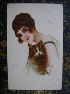 Bianchi-girl-women-cat-cca 1918  (4027) - Autres Illustrateurs