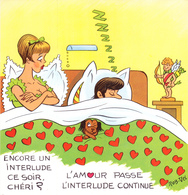 CPA à Système Pliable 18,5 Cm X 9 Cm Humour Illustrateur ROB VEL ROBERT PIERRE VELTER Mauvais Mari Au Lit - Cupidon - Robert