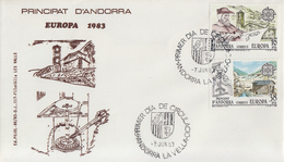 Enveloppe  FDC  1er  Jour  ANDORRE   Espagnol    Paire    EUROPA    1983 - 1983