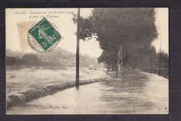 Delcampe - CPA 30 - ALAIS - Inondation 16 Octobre 1907 - Avenue Des Platanes - TB PLAN TB Perspective Cours D'eau + TB Oblitération - Alès