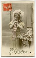 Delcampe - CPA - Carte Postale - Fantaisie - Vive Sainte Catherine - Femme - Fleurs - 1914 (M7013) - St. Catherine