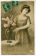 Delcampe - CPA - Carte Postale - Fantaisie - Vive Sainte Catherine - Femme - Fleurs - 1914 (M7018) - St. Catherine