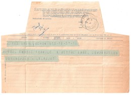 Delcampe - MARSEILLE St FERROL Télégramme D'Avocat   Notaire Malaujat Aff Hallauer Ob 317 1947 Formule 704 Oberthur 511 050I - Telegramas Y Teléfonos