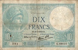 BILLET DE 10 FRANCS DE 1939 - 10 F 1916-1942 ''Minerve''