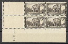 Delcampe - France - 1930/39 - Superbe Coin Daté  15-11-38 Orange  - Y&T N° 389 ** Neuf Luxe (gomme D'origine Intacte)TTB - 1930-1939