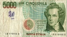 BILLET ITALIE 5000 LIRE - Autres & Non Classés