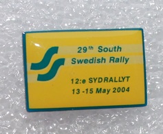 Delcampe - Pin's 29 Th South Swedish Rallye . 13/15 Mai 2004 . Rallye De Suède - Renault