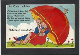 CPA Système à Dépliant Complet Circulé Sant Gilles Croix De Vie Parapluie - Dreh- Und Zugkarten