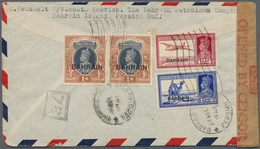 Bahrain: 1941. Air Mail Envelope Addressed To The United States Bearing Bahrain SG 27, 3a6p Blue, SG - Bahrain (1965-...)