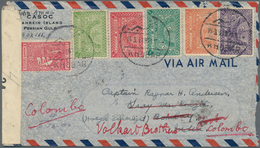 Bahrain: 1943. Air Mail Envelope Headed 'Casoc, Bahrein Island, Persian Gulf' Addressed To Bombay Be - Bahrein (1965-...)