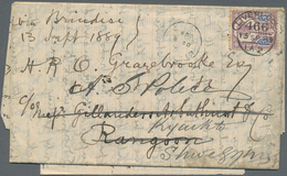 Birma / Burma / Myanmar: 1889, Cover Franked With 5d "Jubilee Issue" Dated "LONDON 13 SP 89" Sent Vi - Myanmar (Burma 1948-...)