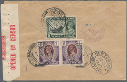 Birma / Burma / Myanmar: 1940, 8 A Myrtle-green And Horizontal Pair 2 R Brown/purple KGVI, Mixed Fra - Myanmar (Birma 1948-...)