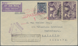 Birma / Burma / Myanmar: 1940. Air Mail Envelope Addressed To Batavia, Netherlands Indies Bearing Bu - Myanmar (Birmanie 1948-...)
