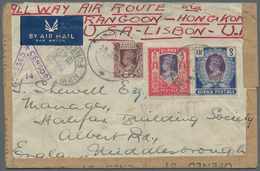 Birma / Burma / Myanmar: 1941. Registered Air Mail Envelope (creased, Roughly Opened) Endorsed 'All - Myanmar (Birmanie 1948-...)
