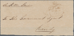 Ceylon / Sri Lanka: 1842 (circa). Pre Stamp Cover Front Addressed To 'The Government Agent, Kandy' C - Sri Lanka (Ceylon) (1948-...)