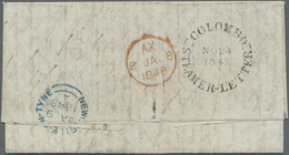 Ceylon / Sri Lanka: 1847, Entire From COLOMBO Addressed To Newcastle On Tyne, Rate 1/10 D With Super - Sri Lanka (Ceylon) (1948-...)