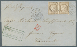 Französisch-Indien: 1875. Envelope Written From Pondichery Addressed To France Bearing French Genera - Covers & Documents