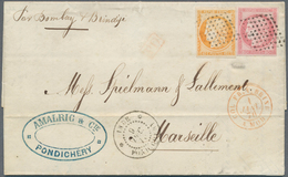 Französisch-Indien: 1875. Envelope Addresed To France Bearing French General Colonies Yvert 13, 40c - Lettres & Documents