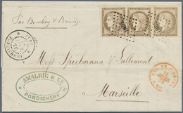 Französisch-Indien: 1876. Envelope Addressed To France Bearing French General Colonies Yvert 20, 30c - Storia Postale