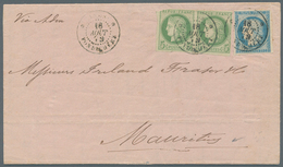 Französisch-Indien: 1879. Envelope Addressed To Mauritius Bearing French General Colonies Yvert 17, - Cartas & Documentos