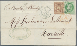 Französisch-Indien: 1879. Envelope (vertical Fold) Addressed To France Bearing French General Coloni - Covers & Documents
