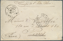 Französisch-Indochina: 1890. Stamp-less Military Mail Envelope Addressed To Paris Headed 'Troupes De - Storia Postale
